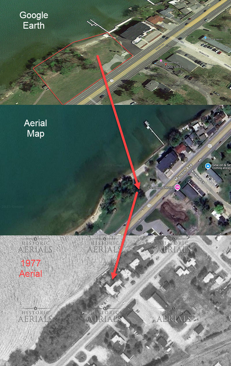Surfside Motel (Surf Side Motel) - Aerial Photo Comparison